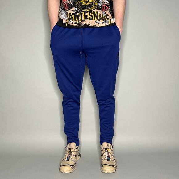 Vintage Y2K Jordan Sweatpants Mens M Dark Blue Black Jumpman Polyester Joggers - Picture 2 of 4